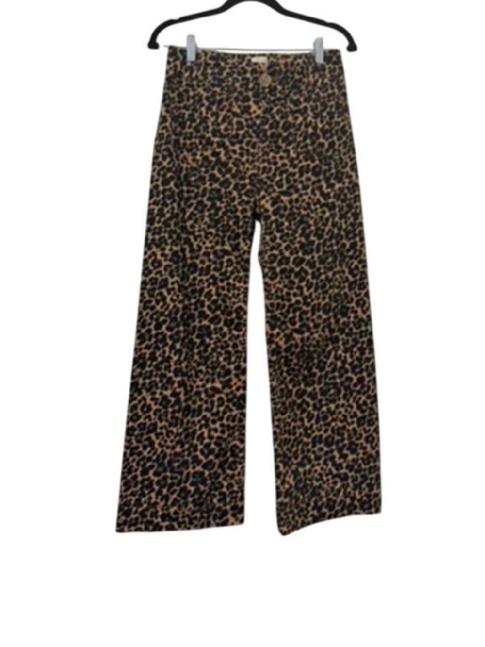 Anthropologie Maeve Colette Crop High-Rise Wide-Leg Jeans in Leopard Print - 27 - Picture 5 of 9